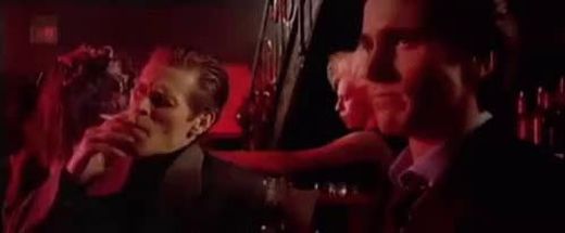 Blurred patrick bateman nodding meme template