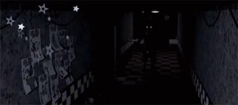 Blurred Foxy running down the hall meme template