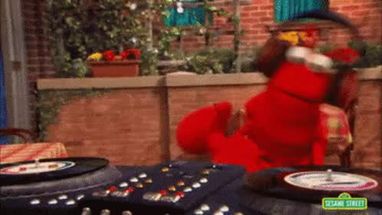 Blurred elmo sesame street dance meme template
