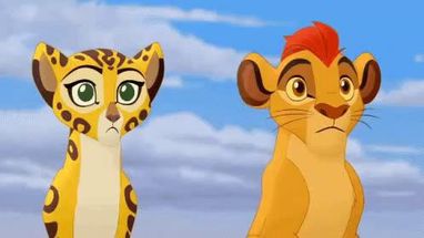 Blurred Kion and Fuli Side Eye gif meme template