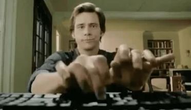 Blurred Typing Jim Carrey GIF meme template