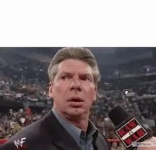 Blurred Vince McMahon turning around meme template