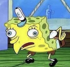 Blurred Spongebob chicken meme template