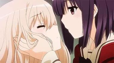 Blurred anime girls kissing meme template