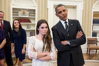Blurred Maroney And Obama Not Impressed meme template