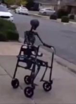 Blurred Skeleton on wheelchair meme template