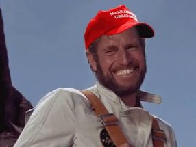 Blurred MAGA GRIN HESTON PLANET OF APES meme template