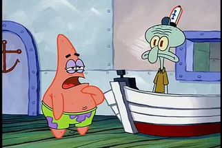 Blurred Squidward Head slam meme template