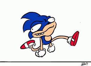 Blurred Walkin Sonic meme template