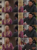 Blurred Phoebe teaching Joey in Friends meme template