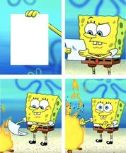 Spongebob Burning Paper meme