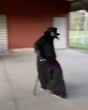 Blurred Plague Doctor Dance meme template