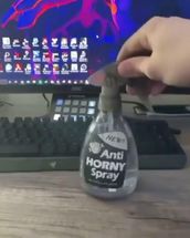 Blurred Anti horny spray meme template