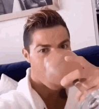 Blurred Ronaldo Drink meme template