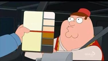 Blurred Peter Griffin skin color chart race terrorist blank meme template