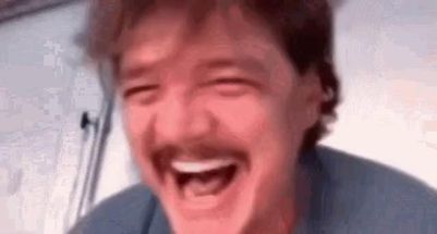 Blurred Pedro Pascal crying meme template