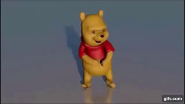 Blurred winnie the poo victory dance meme template