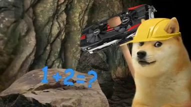 Blurred Doge Mining meme template