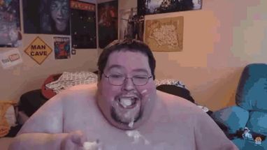 Blurred Fat dude eating meme template