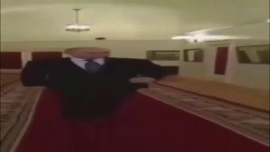 Blurred putin walk meme template