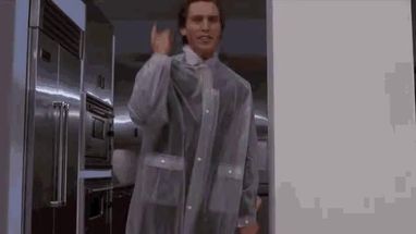 Blurred Patrick Bateman explaining meme template