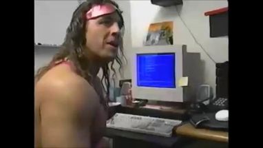 Blurred Bret Hart knows code meme template