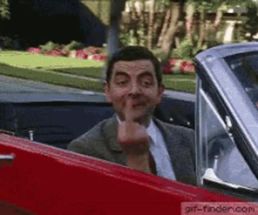 Blurred Mr Bean Middle Finger meme template