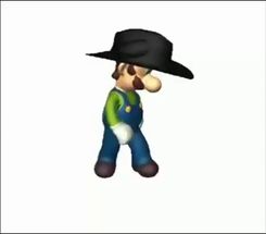 Blurred luigi dance meme template