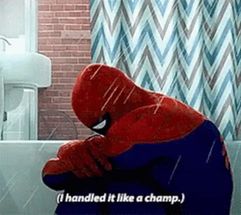 Blurred spiderman crying meme template