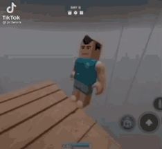 Blurred Roblox man falls meme template
