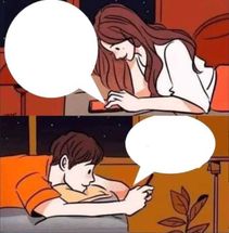 Boy and girl texting meme