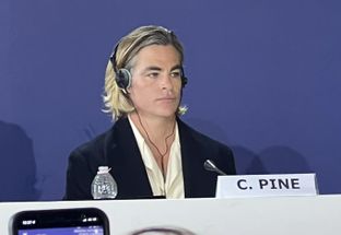 Blurred Chris Pine Headphones meme template