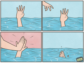 High five drown meme