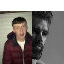 Blurred chad v virgin meme template