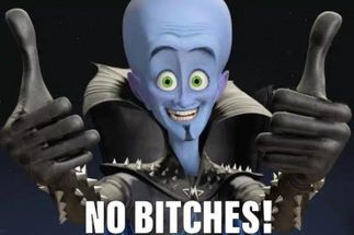 Blurred No bitches meme template