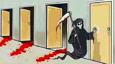 death knocking at the door meme