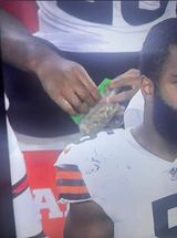 Blurred Football Player with Weed meme template