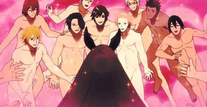 Blurred anime men meme template