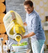 Blurred Guy pouring olive oil on the salad meme template